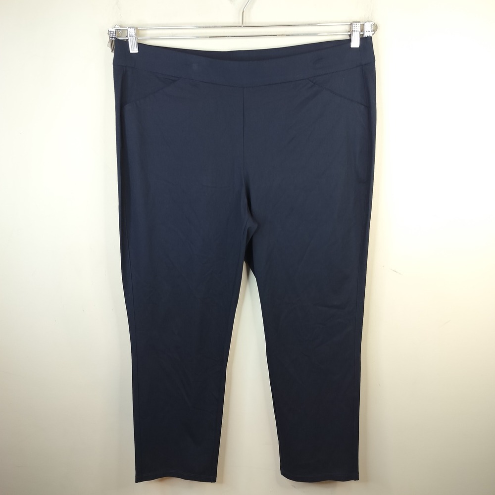 Chico's Travelers Pants Women 4R / XXL Pull On Stretch Tapered Classic Navy